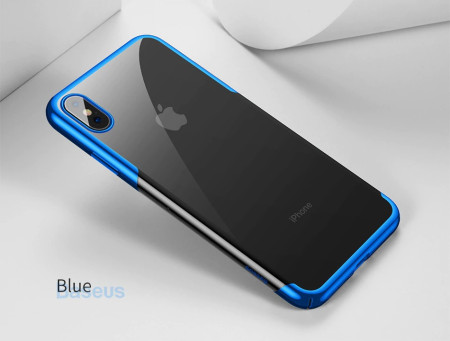 Силиконови гърбове Силиконови гърбове за Apple Iphone Луксозен силиконов гръб ТПУ ултра тънък Ou Case за Apple iPhone XR прозрачен със син сапфир кант